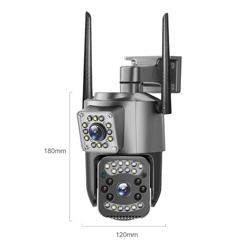 Image of DDLC 6MP WiFi Dual Lens Outdoor PTZ CCTV Camera | 360 View | Two-Way Audio | Color Night Vision | Wireless Security Camera for Home with Weather Resistance & Mobile App V380 Pro (Dual Lens PTZ)