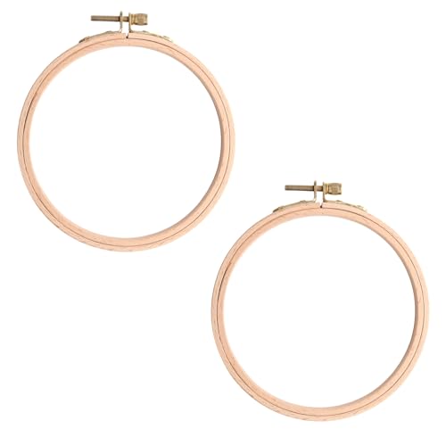 Mormchlots 2pcs 7inch Wood Embroidery Hoop,Cross Stitch Hoops Ring Wooden Embroidery Frames,Beech Cross Stitch Supplies for Art Craft Sewing/DIY Decoration