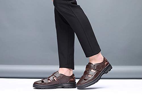 Men's Fisherman Sandals Closed Toe Anti-Slip Platform Adjustable Hook & Loop Strap Summer Hollow Sandals for Casual Outdoor Travel4