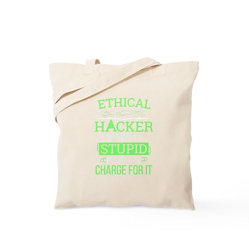 CafePress Cybersecurity Computer Hacking Ethical Hacker Reusable Natural Beige Canvas Shopping Bag