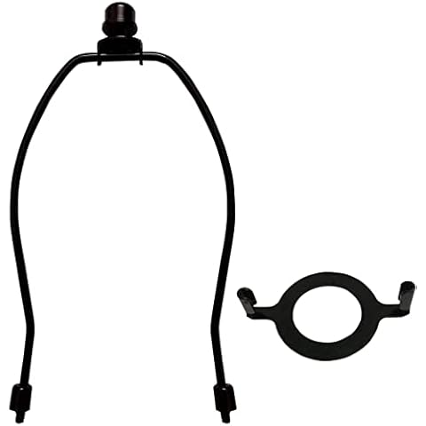 5" Lamp Shade Harp Holder and E26 Light Base UNO Fitter Adapter Converter Finial Set,for Table and Floor Lamps Cover