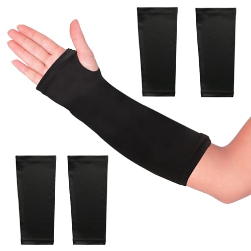SHDGFB 4er-Pack Arm Cast Cover Elastische Kurzgipsabdeckungen Protektor Arm Sling Sleeve Cast Dekorationen für Arm Bad Dusche Cast Wound Cover Waschbarer Bezug (Schwarz)
