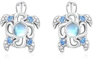 PERZAT Axolotl Octopus Duck Panda Frog Fox Bunny Giraffe Horse Turtle Ladybug Shark Moth Stud Earrings 925 Sterling Silver Animal Earrings Hypoallergenic Animal Jewelry Gifts for Women Girls