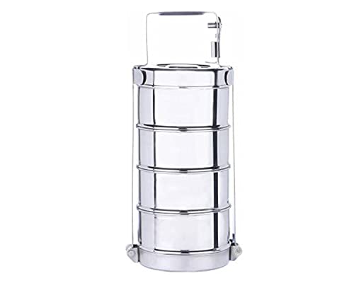Image of BLeaf Stainless Steel-4 Container Lunch Box /Tiffin Box-Food Grade 4 Tier Dabba (800ml)