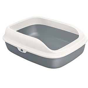 AllPetSolutions Cat Litter Tray – Plastic Kitty Litter Pen with Raised Rims, Low Open Front – Strong & Deep Toilet…