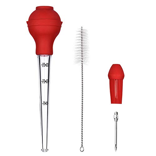 Grillwerkzeug Pipette Tropfer Sauce Öl Tube Silikon Kopf mit Reinigungsbürste Cover