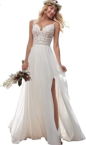 Damen Chffon Spitze Brautkleid...