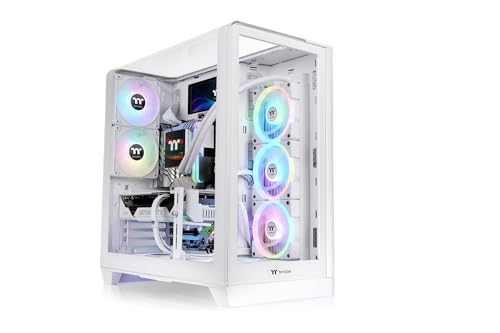 Image of Thermaltake View 390 TG; Mid Tower; 2x120mm CT PWM Fans Included; 360mm Radiator Support; 460mm GPU Clearance; Hidden Connector Support; Rotatable PCIe Slots; Snow; CA-11F-00M6WN-01