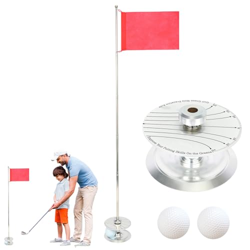Coupe de trou de drapeaux verts et mât rétractable de golf
