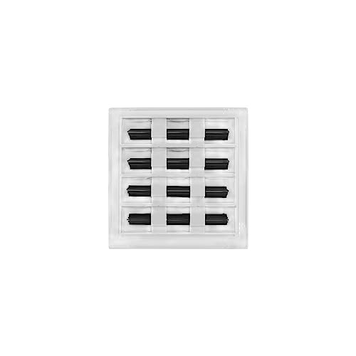 Image of BUILDMART - 8x8 White Modern AC Vent Cover - Decorative Air Vent - Standard Linear Slot Diffuser - Register Grille for Ceiling, Walls & Floors - Texas Buildmart