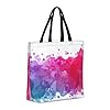 kkvhhyuo Stains of Watercolor Paint Splatters Print Tote Bag for Women, Large Reusable Shoulder Bag Simple Handbags for College School Work Shopping Travel #3