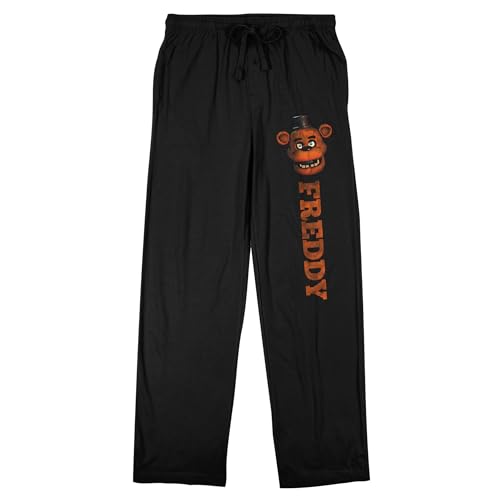 Five Nights at Freddy's Freddy Fazbear Men's Black Sleep Pajama Pants