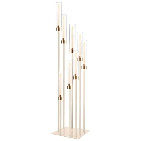 Tall Gold Floor Candle Holder Set Cover