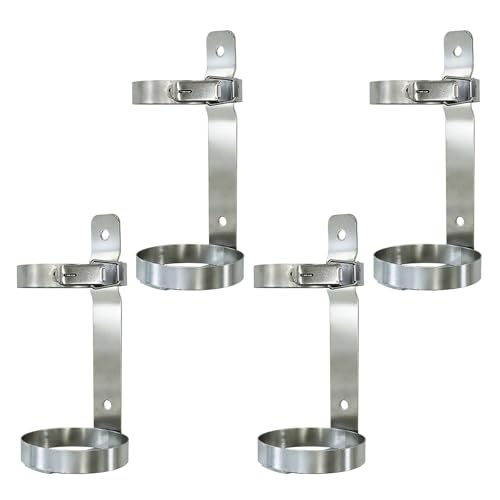 Stainless Steels Gas Bottle Storage Rack Hold 2 4 10 L, Portable Wall Mounted Oxygen Tank Holder Argon Storage, Nitrogen & Argon Bottle Bracket for Laboratory/ Workshop/ Sickroom(4pack,Dia 17.5cm (7in