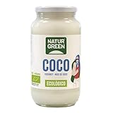 NaturGreen - Aceite de Coco Bio, Virgen Extra, Ideal para Cocinar, Hidrata Piel y Cabello, Ingredientes Naturales, Apto para Veganos - 860ml/ 800g