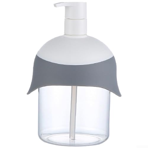 Dispenser di sapone liquido, flacone con pompa per sapone in schiuma, 480 ml, per lavandino del bagno, dispenser trasparente per sapone per le mani con bocca larga facile da riempire (Ash)