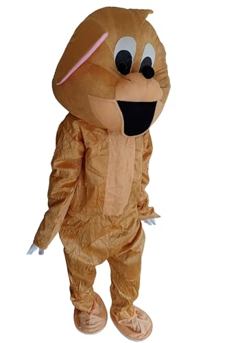 Image of BookMyCostume Buy Jerry Cartoon Mascot Costume for Theme Birthday Party & Events | Adults | Full Size Adults, Brown