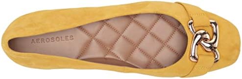 Aerosoles Women's Candice Ballet Flat, Yellow Suede, 7 | Image 4