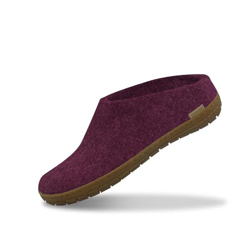 Image of Glerups 100% quality wool mix Slipper with rubber sole - Unisex Slip-on