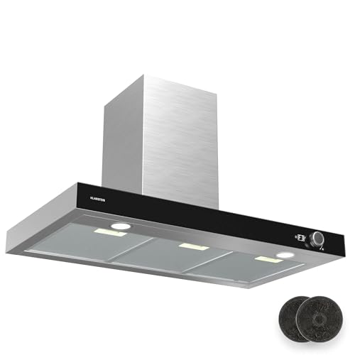 Klarstein Airnova Campana Extractora - 90Cm, 620 M³/H, A++ Eficiencia, LED 6500K, Silenciosa 49 Db, Acero Inoxidable, Recirculación & Extracción