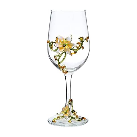 XUDREZ Lead-Free Elegant Floral Wine Glasses Cover