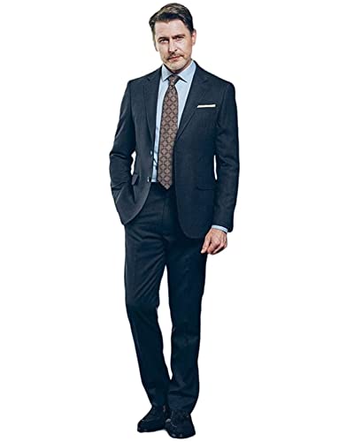Costume Homme Ajusté Finition Soignée - Smoking Deux Pièces Veste d'Entreprise et Pantalon Souple