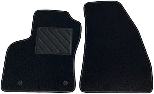 MTC, Alfombrillas para Fiat Fiorino Van, Nemo Van, Bipper Van Desde 2007 a Medida, Antideslizantes, talonera de Goma Reforzada y Botones de fijación, Negro