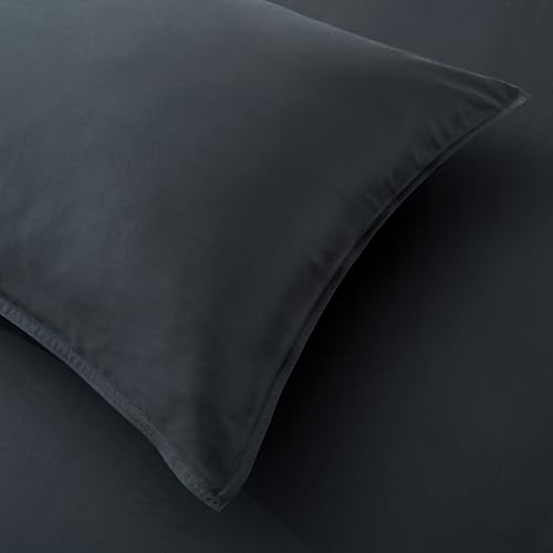 Image of Luxury Bamboo Market | King Envelope Pillowcase Set | 100% Viscose Made from Bamboo | Organically Grown | Ultra Soft | Cooling | 2pcs [Charcoal Grey]