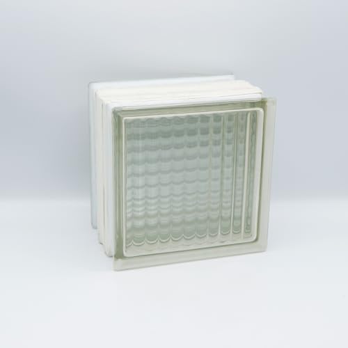 Fuchs Design THERMO BLOCK Brique de verre croisée 19 x 19 x 12 cm, intérieur satiné avec isolation thermique (Ug 1,2), réduction des pertes de chaleur avec nos blocs de construction en verre isolants