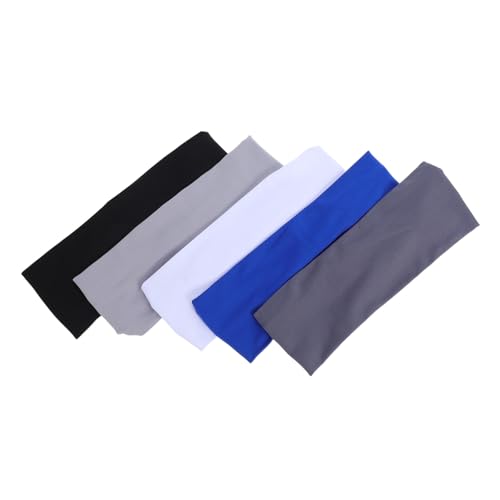 5pcs Moisture Wicking Elastic Hairbands for Boys for Soccer Baseball Basketball Outdoor Running Comfortable Sweat Management