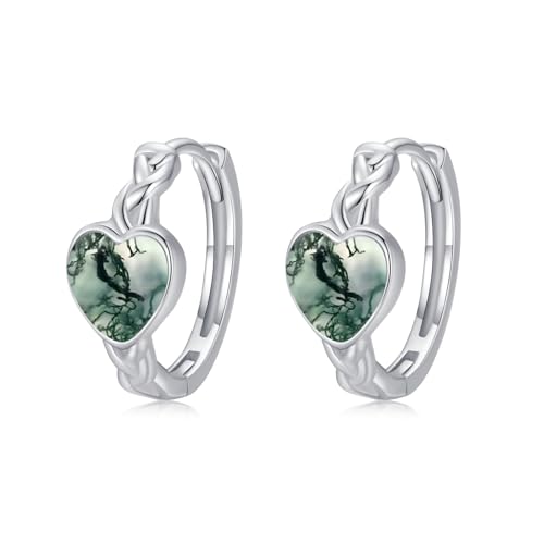 Cadeau d'anniversaire : boucles celtiques argent et agate mousse