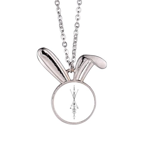 Collier lapin alien en pendentif géométrique, le cadeau parfait