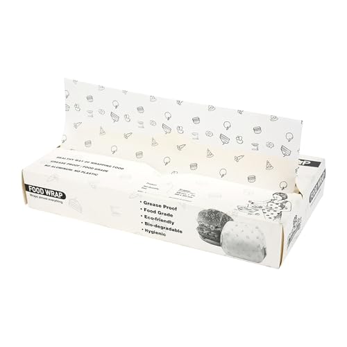 Image of Pack2Eat Roti Wrapping Paper | Multipurpose Food Wrapping Paper | Imported Oilproof, Reusable Wrap for Food | Roti Wrap | Extra Wide 12 inch Food Wrapping Paper with Dispenser (30 Meters) - 100 Pcs