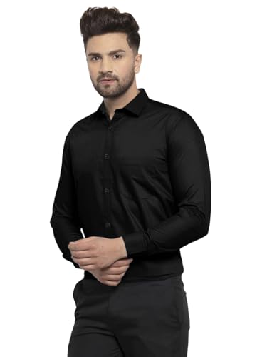 Image of Pinkmint Mens Long Sleeve Button Down Shirt for Men Collared Casual Formal Soild Shirt