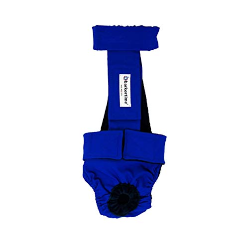 Barkertime Royal Blue Dog Diaper Overall, S, Without Tail Hole - Made in USA