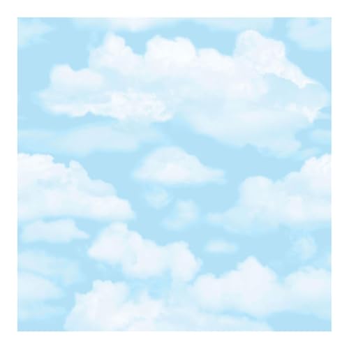 Fresco Papier peint support papier Nuages 1005 x 52cm Bleu | Revêtement Mural, Tapisserie | Ambiance
