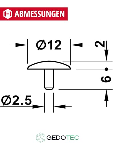 Gedotec 20 x Round Furniture Caps for Head Hole PZ2, Pure White Ral 9010, 20 stück - Image 4