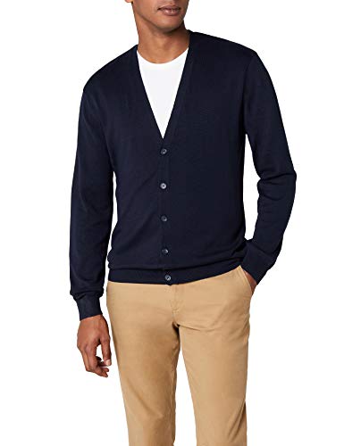 Henbury Mens Lightweight V Cardigan Chaqueta Punto, Azul (Navy), Large para Hombre