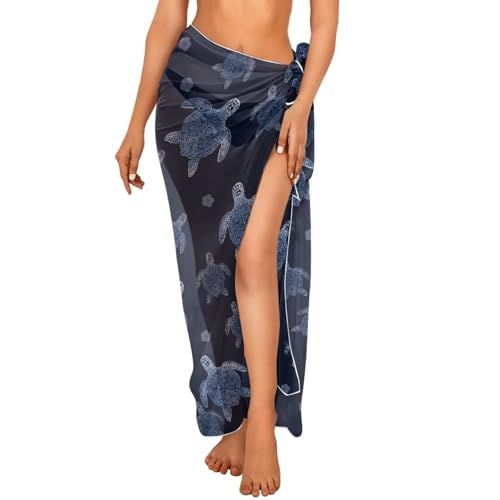 Sarong Womens Semi-Sheer Swimwear Cover Ups Enough Coverage Tie Knot Short Skirt Bikini As a Dress