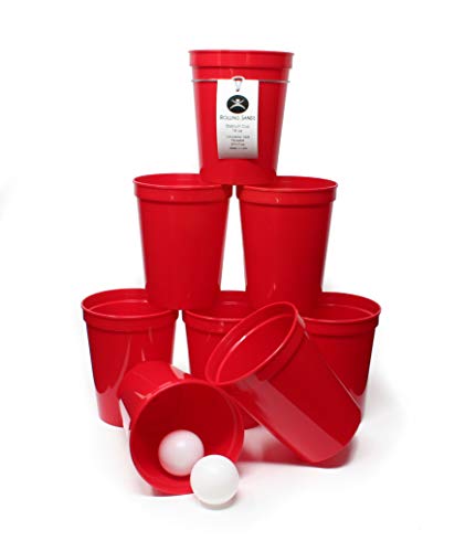 Rolling Sands 16 Ounce Reusable Plastic Stadium Cups Beer Pong, 8 Pack, Made