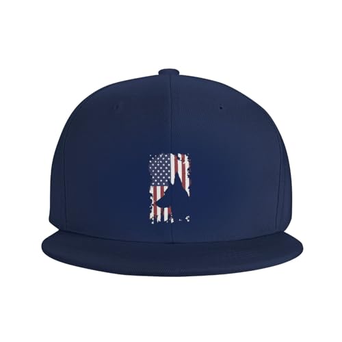 German Shepherd American Flag Outdoor Baseball Hat Flat Hat3