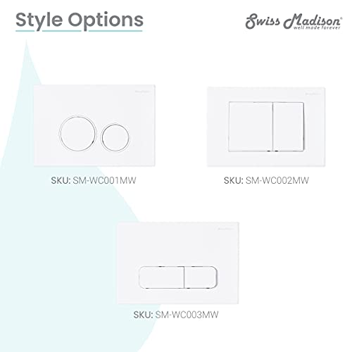 Swiss Madison Well Made Forever SM-25-WCCTM13WH Actuadores de Pared para Sanitarios, SM-KS246-G, Blanco miniatura 2