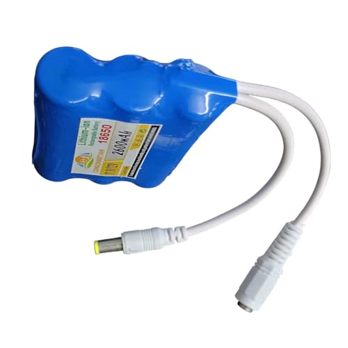 Image of 12 Volt 2600 mAH Lithium Ion Cell Battery Pack Rechargeable Battery Pack Blue Battery with 5.5X2.1 DC Jack Multiple Use in Toy, Game, Student Project Et. DIY KIT (12-Volt-1-PC)