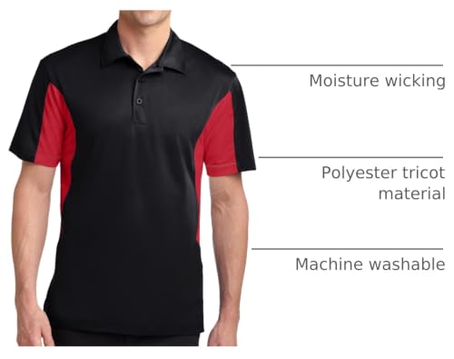 Polo unisex Sport-Tek con bloqueo lateral en micropiqué y tecnología Sport-Wick miniatura 4