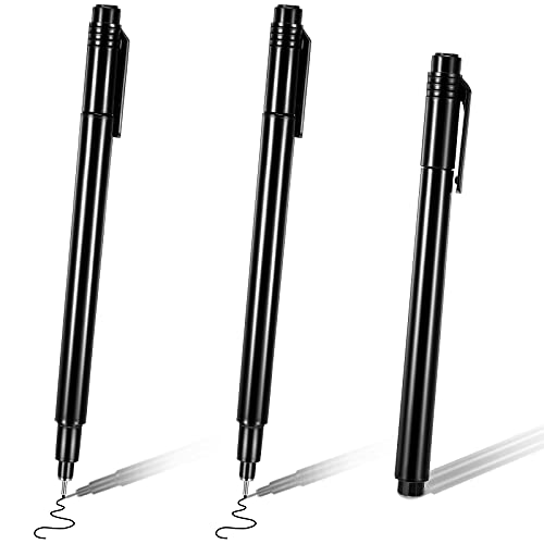 Nail Art Pen 3 Pieces Nail Polish Pen Black Nail Pen Fine Tip Nail Art Pin Nail Art Graffiti Pen Waterproof Drawing Painting Liner Pen Nail Art Beauty Tool for DIY Flower Lines Manicure Accessories