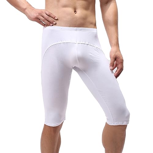 Men's Compression Legging Capris Running Tights Low Rise Mesh Gym Training Shorts3