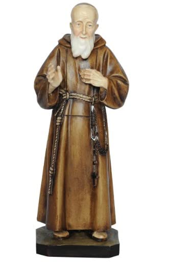 Generico ArteSacraCaravaggio di San Leopoldo Mandic cm 60 (23,62 inches) in resina decorata a mano di produzione artigianale italiana