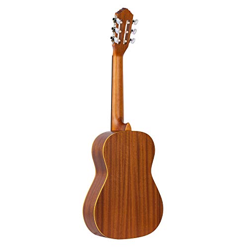 Ortega Guitars 6 String Family Series 1/2 Size Nylon Classical Guitar W/Bag, Right, Spruce Top-Natural-Satin, (R121-1/2) #TOP1