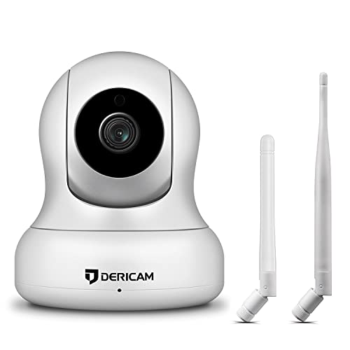 HD Home Security Camera, Wireless WiFi Camera with an Additional 5db Powerful Antenna for Home Monitor, Pan/Tilt Control, 4X Digital Zoom, Night Vision-White