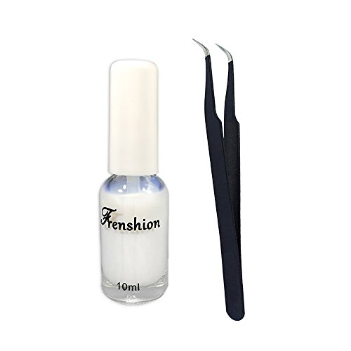 Frenshion 1 Pieza 10 ML Peel Off Liquid Latex Nail Edge Líquido Base Coat Protector Cutícula de la Guardia de la Piel y pinzas de uñas de acero inoxidable de 1 pieza